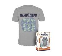 Funko Boxed Tee: Mandalorian - Grogu (The Child, Baby Yoda) On Ship - Small - Star Wars: The Mandalorian S9 - T-Shirt, Maglietta - Vestiti - Idea Maniche Corte per gli Adulti Uomini
