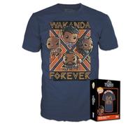 Funko Boxed Tees: Black Pander, Wakanda Forever, Group, Black Panther, Wakanda Forever, T-Shirt, Maglietta, Vestiti, Idea Maniche Corte per gli Adulti Uomini e Donne