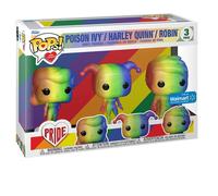 Funko Pop! Vinyl 3-Pack DC: Poison Ivy, Harley Quinn e Robin Rainbow – Ediz. Limitata Esclusiva