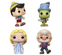 Funko Disney: POP! Pinocchio Collectors Set - School Bound Pinocchio, Street Jiminy, Blue Fairy, Geppetto