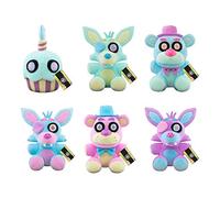 Funko FNAF Spring Pastel Colorway Plush Set of 5 - Cupcake, Foxy, Freddy Blue and Freddy Pink, Foxy Blue and Foxy Purple