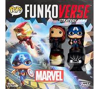 Funko Giochi Funkoverse Marvel 100 4Pack - Thanos - Captain America, Black Widow, Iron Man e Black Panther - 3'' (7,6 cm) POP! - Gioco da tavolo per bambini e adulti (età 10+) - Idea regalo