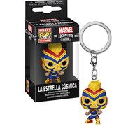 Funko Marvel Luchadores Captain Marvel - Portachiavi - Mini Figura in Vinile da Collezione novità Portachiavi - Riempitivi per Calze - Idea Regalo - Merchandising Ufficiale - Comic Books Fans