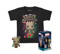 Funko Pocket Pop!& Tee: Guardians Of The Galaxy - Holiday Groot - Medium - Marvel Comics - Fumetti Marvel - T-Shirt, Maglietta Vestiti a Maniche Corte con Minifigure in Vinile da Collezione Uomini
