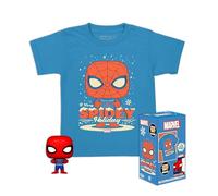 Funko Pocket Pop! & Tee: Marvel-Holiday Spiderman - Spider-Man - Medium - Marvel Comics - Fumetti Marvel - T-Shirt, Maglietta Vestiti a Maniche Corte con Minifigure in Vinile da Collezione Uomini