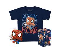 Funko Pocket POP! & Tee: Marvel - Spider-Man - Spidey - Pan di Zenzero - Extra - per Bambini e Ragazzi - Extra Large - (XL) - T-Shirt, Maglietta - Vestiti con Minifigure in Vinile da Collezione