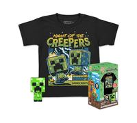 Funko Pocket Pop! & Tee: Minecraft - Blue Creeper - Medium - T-Shirt, Maglietta Vestiti a Maniche Corte con Minifigure in Vinile da Collezione - Idea Regalo Giocattoli per gli Adulti Uomini e Donne