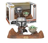 Funko Pop #390 Mandaloriano Con Grogu Star Wars Momenti 15 Cm