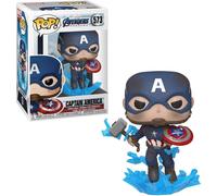 Marvel Avengers Endgame Funko Pop Film Vinile Figura Captain America Con Scudo Rotto & Mjolnir 9 cm