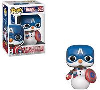 Funko Pop! Bobble Marvel: Holiday - Captain America - Capitan America - Figura in Vinile da Collezione - Idea Regalo - Merchandising Ufficiale - Giocattoli per Bambini e Adulti - Movies Fans