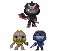 Funko Pop! Games: Halo Infinite Collectors Set - 3 Figures: Grunt Conscript Plasmo Pistol, Spartan Mark V [B] Blue Sword (Possible Red Sword Chase Variant), 6" Super Pop! Escharum Gravity Axe