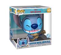 Funko POP Jumbo: Stitch - With Ukele - Lilo And Stitch - Figura in Vinile da Co