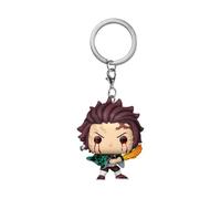 Funko Pop! Keychain: DS - Tanjiro Kamado - (Sun Breathing) - Demon Slayer- Mini Figura in Vinile da Collezione Novità Portachiavi - Riempitivi per Calze - Idea Regalo - Anime Fans