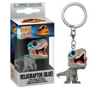 FUNKO POP KEYCHAIN POCKET JURASSIC WORLD - (VELOCIRAPTOR BLUE) PORTACHIAVI 4CM