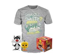 FUNKO Pop Looney Tunes Silvestre & Piolin Versione Velluto 50755 + Maglietta Taglia L, One Size