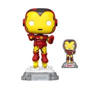 Funko Pop! Marvel: A60 - Iron Man Comic con Spilla in Enamel - Figura in Vinile da Collezione - Idea Regalo - Merchandising Ufficiale