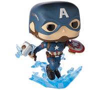 Marvel Avengers Endgame Funko Pop Film Vinile Figura Captain America Con Scudo Rotto & Mjolnir 9 cm