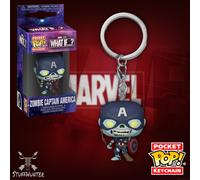 Funko Pop Marvel Cosa If? Zombie Captain America - Pocket Portachiavi - Nuovo