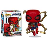 FUNKO POP MARVEL ENDGAME 574 IRON SPIDER WITH GAUNTLET GLOWS IN THE DARK FIGURE