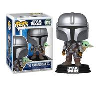 Funko Pop Star Wars - (818) The Mandalorian w/Grogu (On Back) Vinyl Figure 9cm