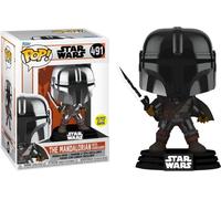 Funko POP Star Wars Mandalorian con Darksaber (Chrome & Glow in The Dark), Escl