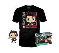 Funko Pop! & Tee: Demon Slayer - Tanjiro - (BL) - S - Small - (S) - T-Shirt, Maglietta Vestiti a Maniche Corte con Figura in Vinile da Collezione - Idea Regalo Giocattoli per gli Adulti Uomini