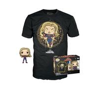 Funko Pop! & Tee: Marvel - Captain Marvel - Large - (L) - Marvel Comics - T-Shirt, Maglietta Vestiti a Maniche Corte con Figura in Vinile da Collezione - Idea Regalo Giocattoli per gli Adulti Uomini