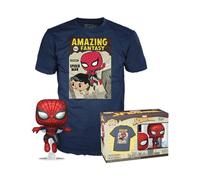 Funko POP! & Tee: Spider-Man - Comic Cover - Metallico - Medium - Q1 Pop & Tee - T-Shirt, Maglietta - Vestiti con Figura in Vinile da Collezione - Idea Regalo - Giocattoli e Top a Maniche Corte
