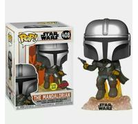 Funko Pop! Figura Star Wars The Mandalorian – Volante con Blaster, Glow in the Dark – 9,5 cm