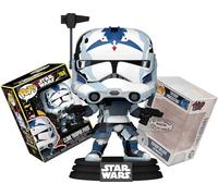 Funko The Clone Wars - Clone Trooper Fives + Pop Protector: Star Wars Retro Pop! Figure (set regalo in bundle con custodia protettiva del marchio ToyBop)