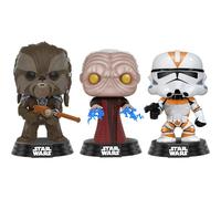 Funko Wars-3Pack Tarfful, Unhooded Emperor, Utapau Clone Troopeer Star Wars Figurina, Multicolore, 11825