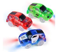 Funkprofi Auto da Corsa Elettrico Circuiti Auto Bambino Auto Luminosa Tracks Car Pack di 3 Giocattoli Auto Pista Auto Auto Ferroviaria con 5 LED Luci