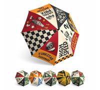 Funkstar Hardware® Ombrello classic a bastoncini | Design per il gran premio | 115cm fibra di vetro antivento | Apertura automatica | Impermeabile | Grande chioma | Regalo per il motorsport