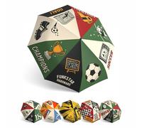 Funkstar Hardware Vintage Soccer Ombrello | Elegante ombrello compatto di design con un design unico da football | Apertura e chiusura automatica | Forte, impermeabile e resistente al vento