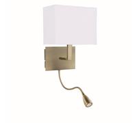 Applique Contemporanea Hotel Acciaio Ottone Tessuto 1 Luce E27