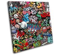 Funky Abstract Graffiti SINGLE TELA parete arte foto stampa