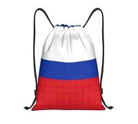 Funky Borse con coulisse Bandiera russa Stampa sportiva Borsa da palestra Fitness Yoga Viaggio Impermeabile, Nero, M, Zaini casual