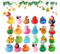Funky Christmas Duck - Christmas Duck, Christmaas Rubber Duucks Toys | Filler Di Stoccaggio Di Natale | Glow The Dark Resin | Little Ducck Party Decorations Resina Per L'uso In Giardino