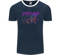 Funky Cycling Cyclist Bicycle Bike Cycle Uomo Ringer T-Shirt FotL