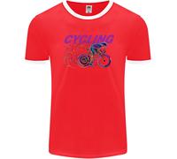 Funky Cycling Cyclist Bicycle Bike Cycle Uomo Ringer T-Shirt FotL