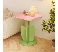 Funky Flower Shaped Sofa Side Table, Floral Accent Center Table with Thickened Wood Top, Playful Modern End Tables for Bedroom,Living Room or Reading Nook