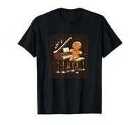 Funky Gingerbread Man con Un Pianoforte per ritmi Dolci Maglietta