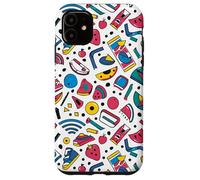 Funky Icons Retro anni '80 90 sfondo bianco Pop Art Design Custodia per iPhone 11