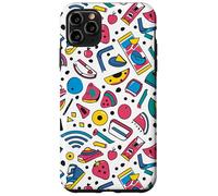 Funky Icons Retro anni '80 90 sfondo bianco Pop Art Design Custodia per iPhone 11 Pro Max