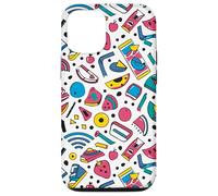 Funky Icons Retro anni '80 90 sfondo bianco Pop Art Design Custodia per iPhone 12/12 Pro