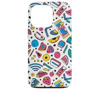 Funky Icons Retro anni '80 90 sfondo bianco Pop Art Design Custodia per iPhone 13 Pro
