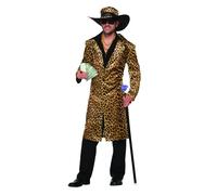 FUNKY LEOPARD PIMP JACKET & HAT - FANCY DRESS Men's Costumes NUOVO