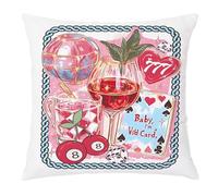 Funky Retro Y2K Pink Vegas Cowgirl Baby I'm A Wild Card Copricuscino Comodo Copricuscini Decorative Federe Cuscini per Esterno Balcone Salotto 45X45Cm