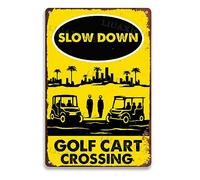 Funky Tin Sign Slow Down Golf Cart Signs Warning For Home Bar Pub Club Cafe Soggiorno 20,3 x 30,5 cm