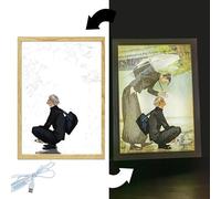 FunLake Dipinti illuminati ispirati a Jujutsu Kaisen, decorazione artistica da parete a LED con Gojo Satoru e Geto Suguru, cornice da scrivania, perfetta per decorare la casa e regali creativi per